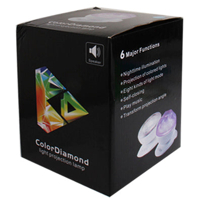 2 in 1 Multicolor Diamond Light Ocean Projection Lamp + Speaker(White)