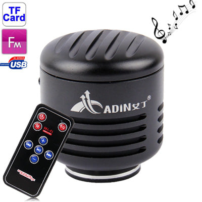 Microphone Style Metal Speaker with Remote Control / FM Radio, Support TF Card(Black)