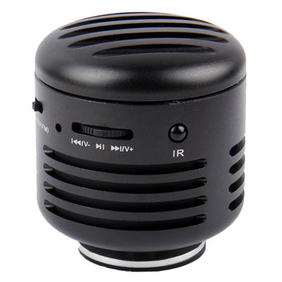 Microphone Style Metal Speaker with Remote Control / FM Radio, Support TF Card(Black)