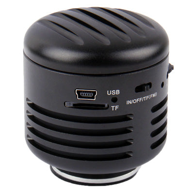 Microphone Style Metal Speaker with Remote Control / FM Radio, Support TF Card(Black)