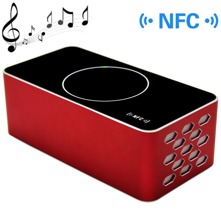 KR-8200 Brick Style NFC Portable Bluetooth Touch Speaker with Hands-free Call(Red)