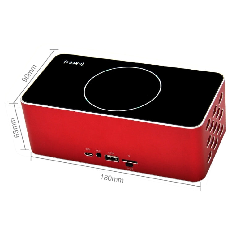 KR-8200 Brick Style NFC Portable Bluetooth Touch Speaker with Hands-free Call(Red)