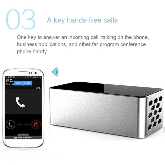 KR-8200 Brick Style NFC Portable Bluetooth Touch Speaker with Hands-free Call(Red)