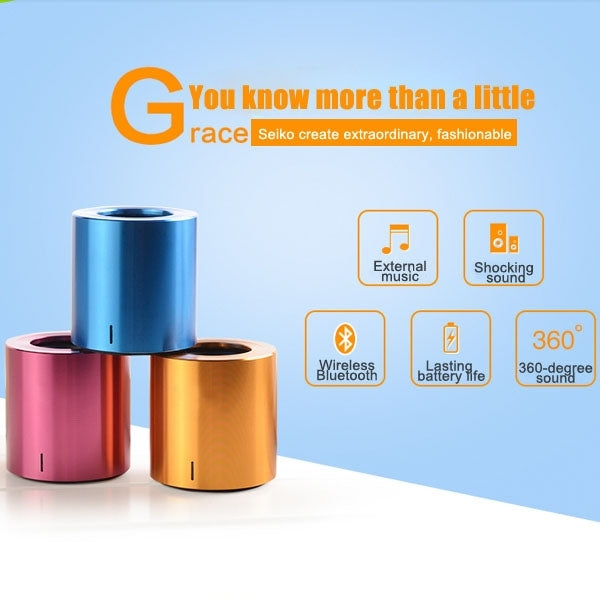 WB-57 Metal Mini Portable Bluetooth Speaker for Mobile Phone / MP3 / Computer / Tablet PC, Support AUX(Blue)