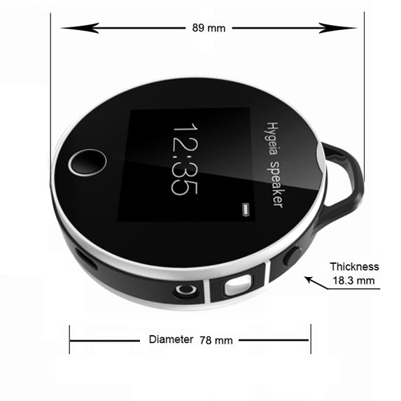 Hygeia H7 LCD Touch Screen Health Partners Mini Portable Bluetooth Speaker with MP3(Black)