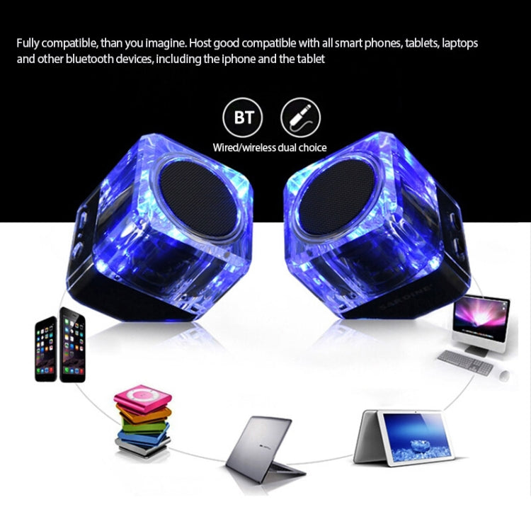SARDiNE B5 TWS Crystal Case Bluetooth Speaker with Mic & LED Light