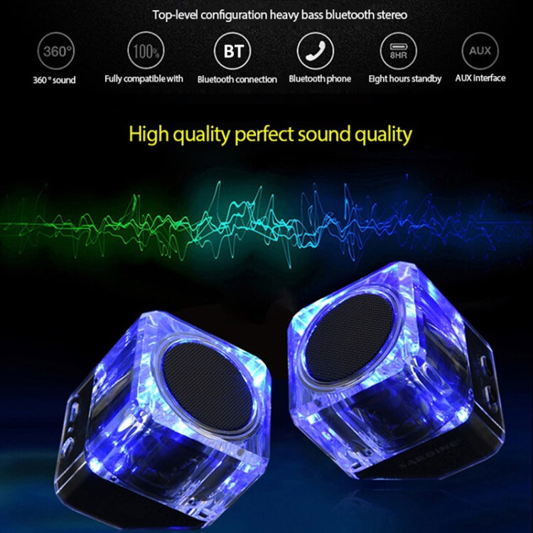 SARDiNE B5 TWS Crystal Case Bluetooth Speaker with Mic & LED Light