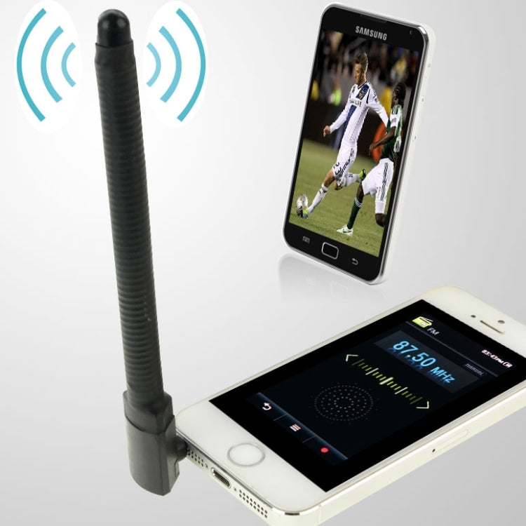 High Quality 6dBi 2.5mm Bending Style Mobile FM & TV Antenna(Black)