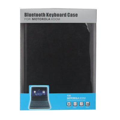 2 in 1 Bluetooth Keyboard + Folding Leather Tablet Case for Motorola XOOM(Black)