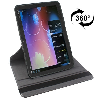360 Degree Rotatable Leather Case with Holder for Motorola Xoom(Black)