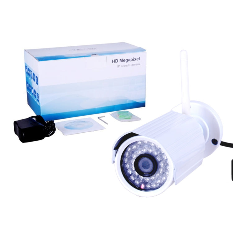 IPCC-H05 H.264 Wireless Infrared IP Camera, 720P 3.6mm Lens 1.0 Megapixel With Wireless Wifi P2P, IR Night Vision Onvif 2.2 Mini Waterproof Outdoor IP Bullet Camera(White)
