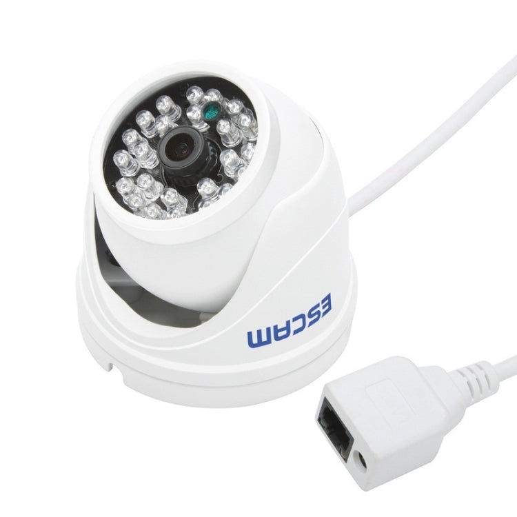 ESCAM Peashooter QD520 H.264 Dual Stream 3.6mm Day / Night Waterproof Dome IP Camera and Support Mobile Detection(White)