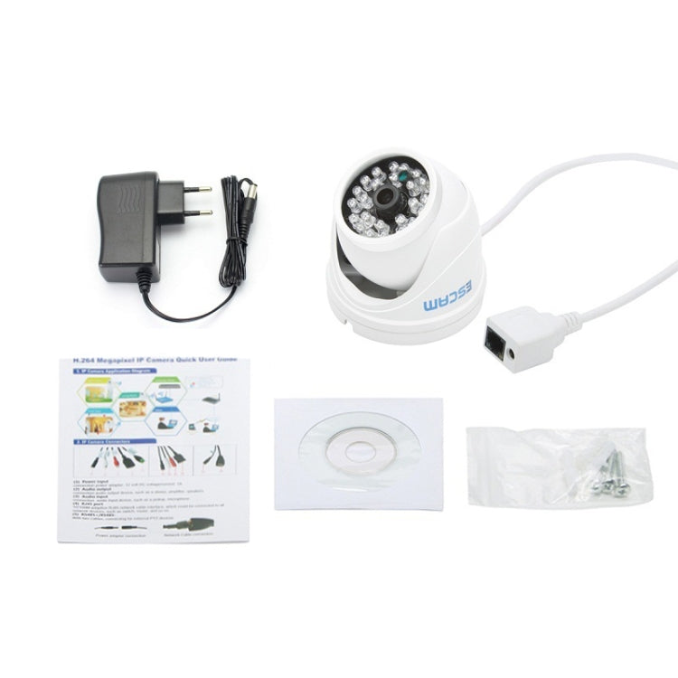 ESCAM Peashooter QD520 H.264 Dual Stream 3.6mm Day / Night Waterproof Dome IP Camera and Support Mobile Detection(White)