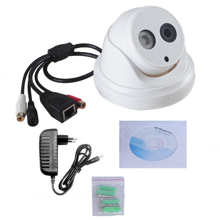 Onvif Mini P2P H.264 IR Cut IP Dome Camera 720P 3.6mm Lens 1.0 Megapixel Night Vision CCTV Security (IPCC-D09)(White)