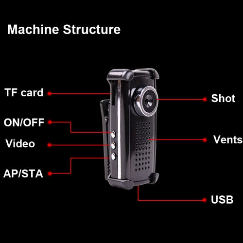 Z2 H.264 1080P WiFi Remote Wireless IP Camera / Mini DV for iPhone / Android(Black)