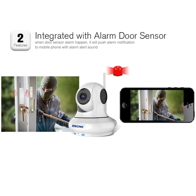 ESCAM QF500 HD 720P 1.0MP Pan / Tilt H.264 P2P 3.6mm WiFi IR-Dome Camera, Dual IR-CUT Filter, IR Distance: 10m