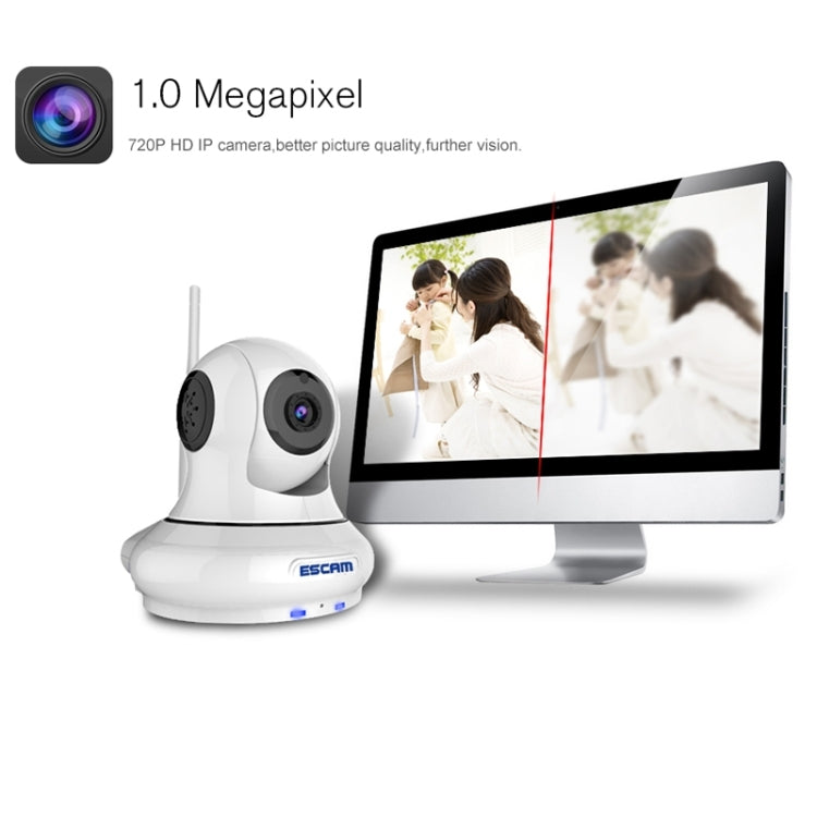 ESCAM QF500 HD 720P 1.0MP Pan / Tilt H.264 P2P 3.6mm WiFi IR-Dome Camera, Dual IR-CUT Filter, IR Distance: 10m