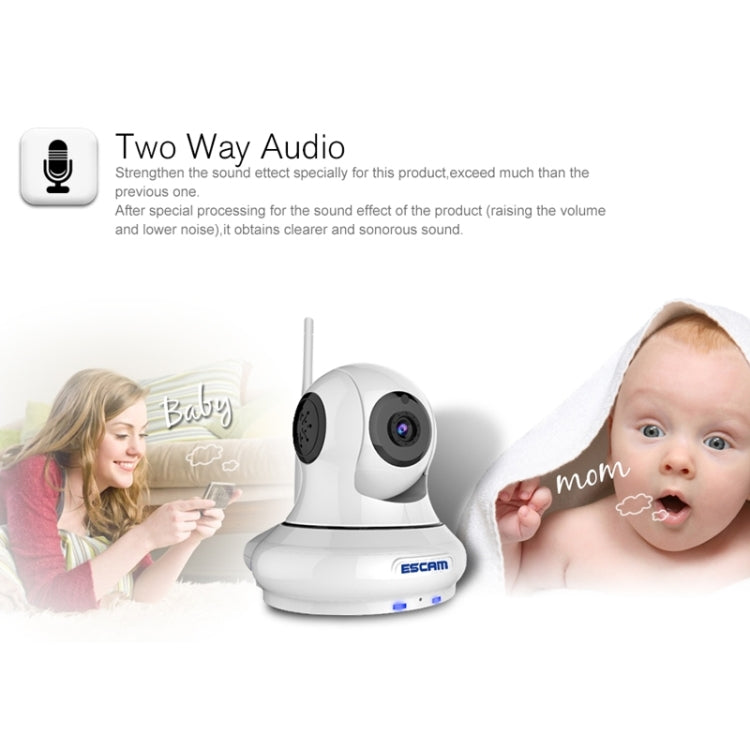 ESCAM QF500 HD 720P 1.0MP Pan / Tilt H.264 P2P 3.6mm WiFi IR-Dome Camera, Dual IR-CUT Filter, IR Distance: 10m