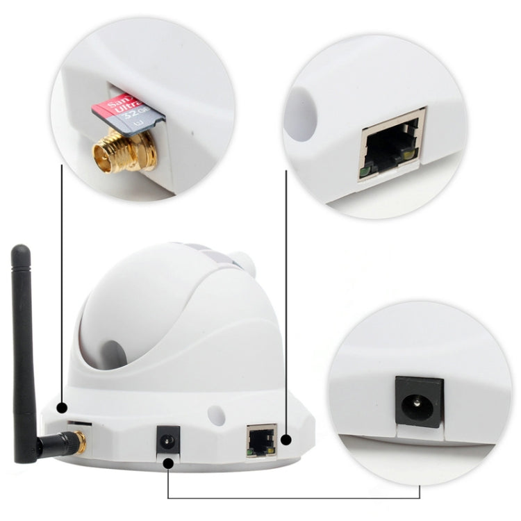SunEyes  P Series H.264 HD 720P Wifi Wireless Dome IP Camera, 1.0 Mega Pixels 3.6mm Fixed Focal Lens, Two Way Audio Array IR, Built in IR-Cut, Support Micro SD / TF Card, SP-P702W