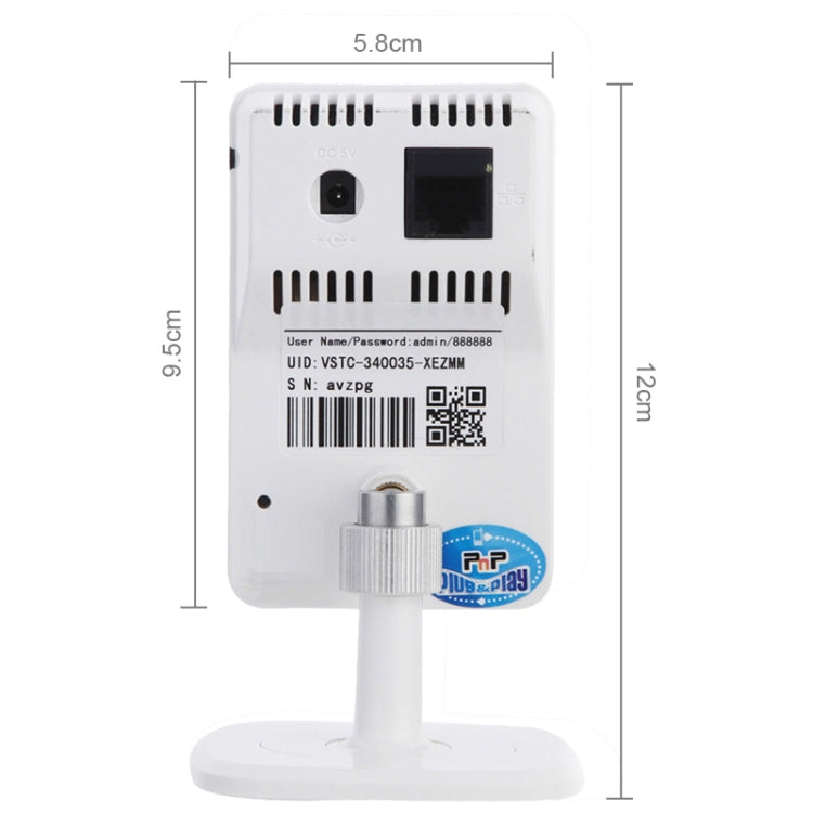 SunEyes T Series HD 720P 1.0 Megapixel Wireless Mini IP Camera, P2P Plug & Play, Support TF Card, SP-TM05WP