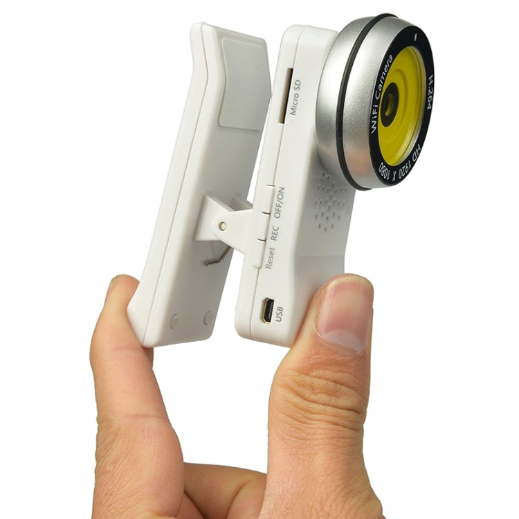K3 Clip Style 180 Degree Rotation H.264 1080P WiFi Video Camera(White)