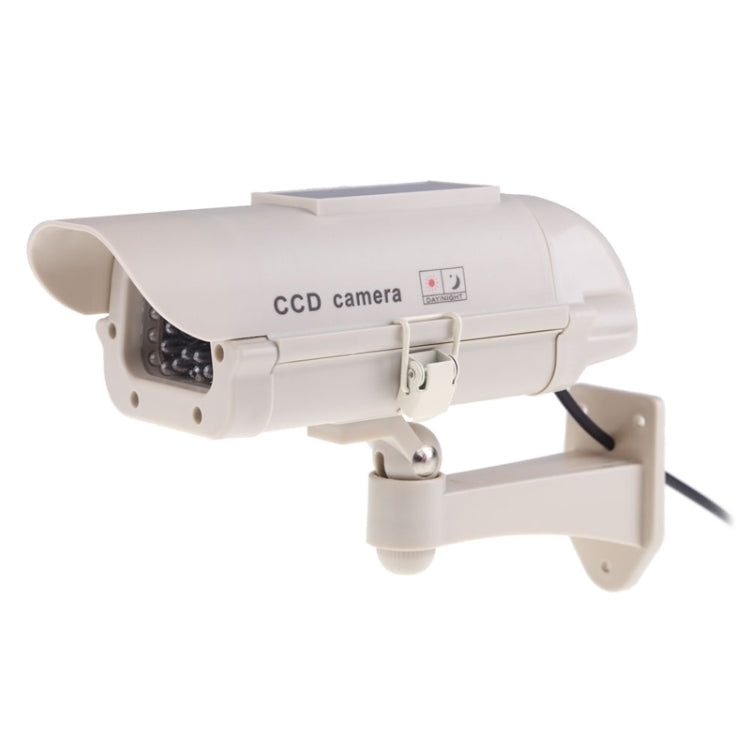 Realistic Looking Solar Powered Dummy Security CCTV Camera with Flashing Red LED(White)