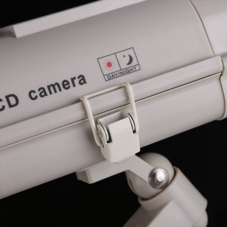 Realistic Looking Solar Powered Dummy Security CCTV Camera with Flashing Red LED(White)