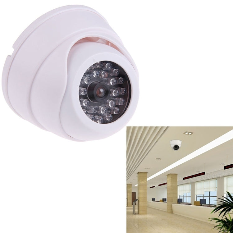 Realistic Looking Dummy Security CCTV Camera with Flashing Red LED(White)