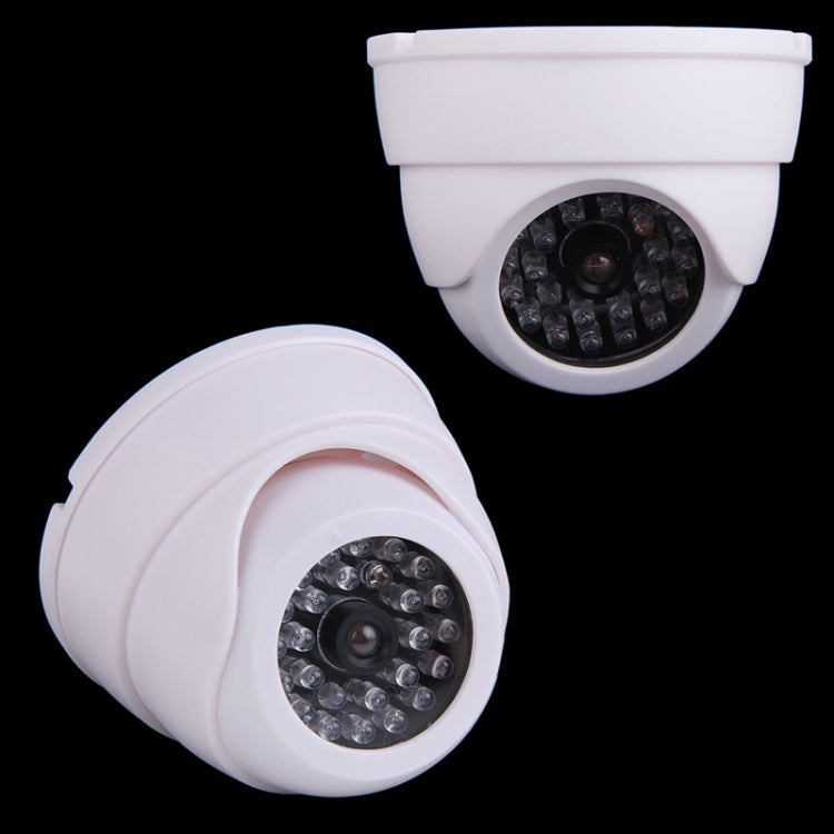 Realistic Looking Dummy Security CCTV Camera with Flashing Red LED(White)