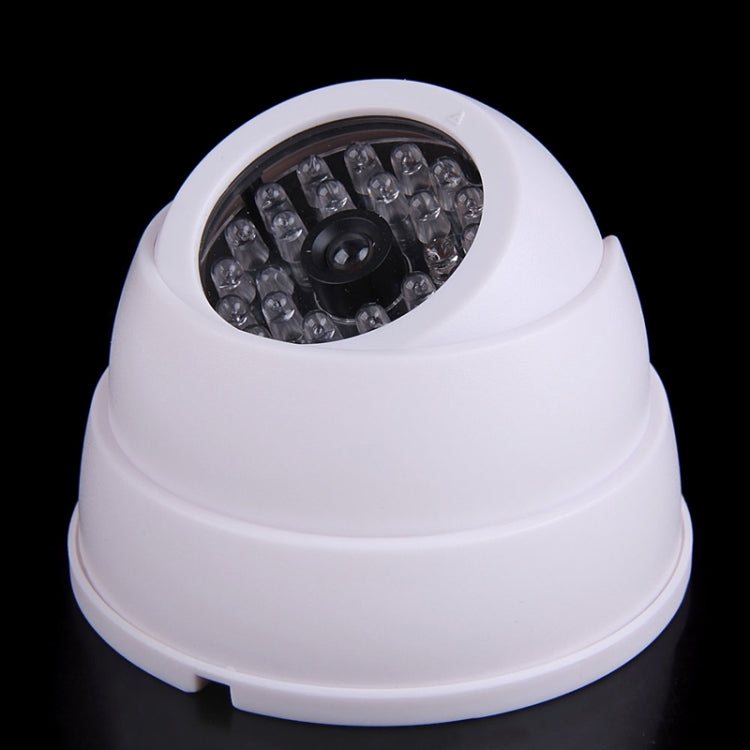 Realistic Looking Dummy Security CCTV Camera with Flashing Red LED(White)