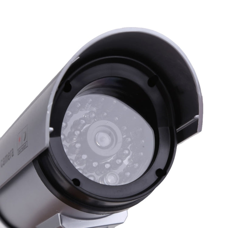 Realistic Looking Dummy Security CCTV Camera with Flashing Red LED(Silver)