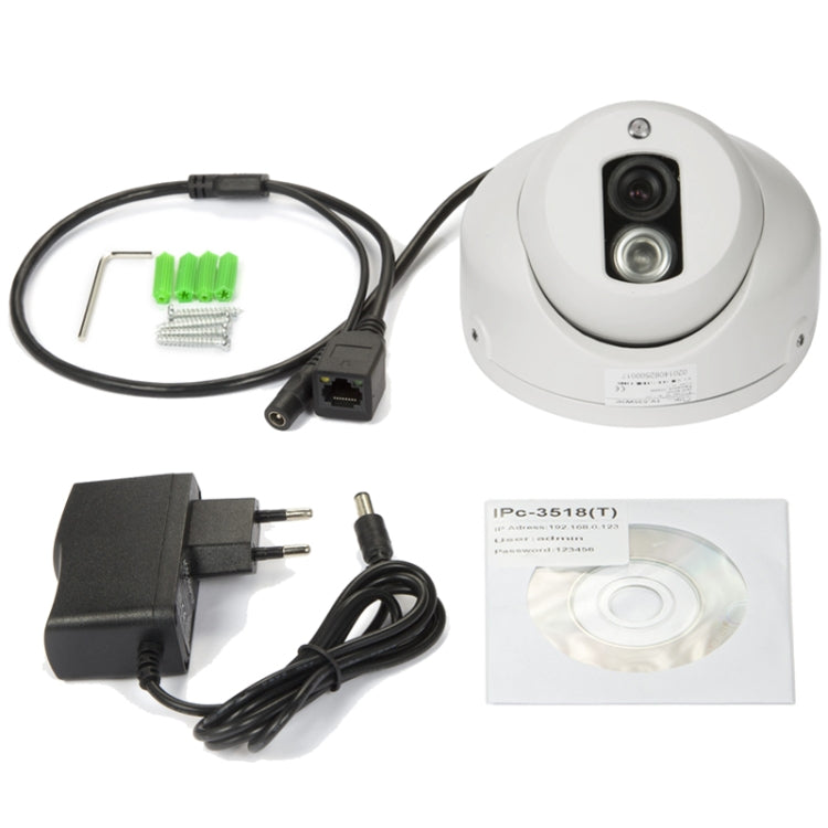 TV-535W/IP H.264 HD 720P Mini Dome IP Infrared Camera, 3.0 Megapixel Lens Optional, Motion Detection / Privacy Mask and 20m IR Night Vision