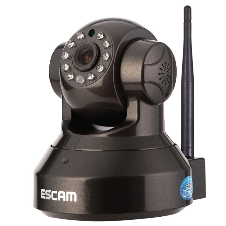 ESCAM Pearl QF100 720P 1.0 MP WIFI Pan / Tilt H.264 ONVIF 3.6mm IR-Dome Camera, Support TF Card(Black)