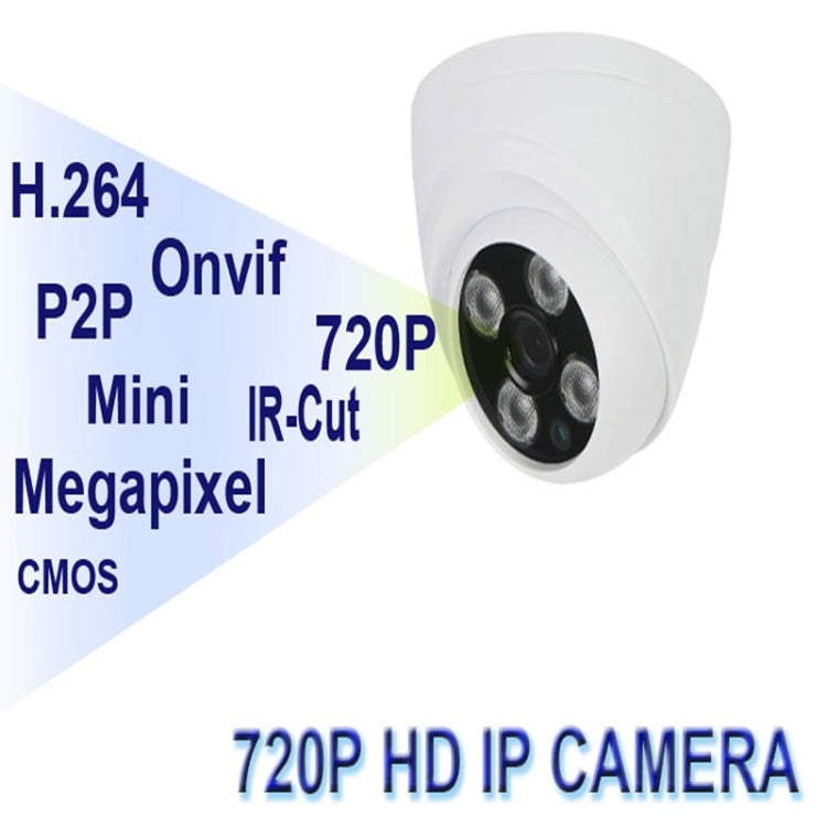 MY201 ONVIF  P2P HD 720P 1.0MP Mini Dome IP Camera, Support Motion Detection / IR-CUT / Night Vision