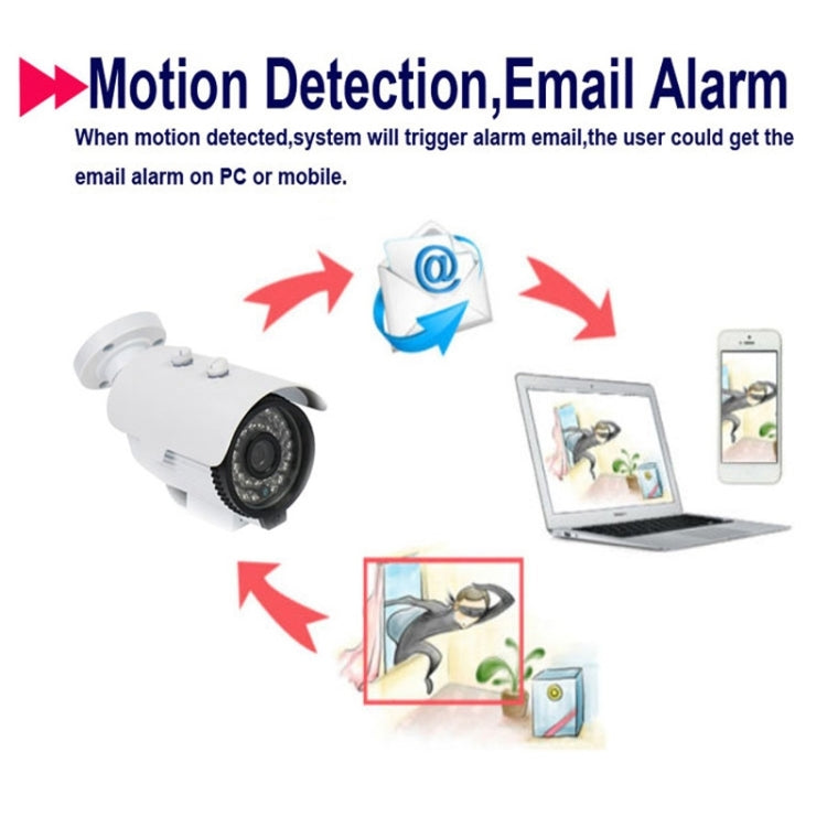 MY307 HD 1080P P2P ONVIF Wired Waterproof Bullet IP Camera, 1 / 2.5 inch CMOS 2.0 Mega Pixels Lens, Motion Detection / IR-CUT(White)