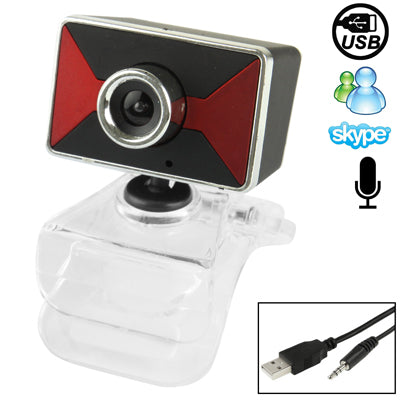 16.0 Mega Pixels USB 2.0 Driverless PC Camera / Webcam with Clip + MIC, Cable Length: 1.1m(Red)
