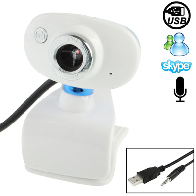 16.0 Mega Pixels USB 2.0 Driverless PC Camera / Webcam with Clip + MIC, Cable Length: 1.1m(White)