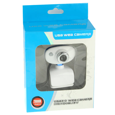 16.0 Mega Pixels USB 2.0 Driverless PC Camera / Webcam with Clip + MIC, Cable Length: 1.1m(White)
