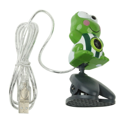USB 2.0 Cartoon Green Frog Style 0.48 Mega Pixels Driverless PC Camera / Webcam, Cable Length: 1.2m