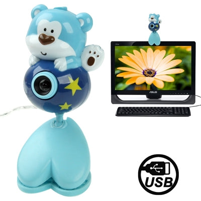 USB 2.0 Cartoon Bear Style 0.48 Mega Pixels Driverless PC Camera / Webcam, Cable Length: 1.2m