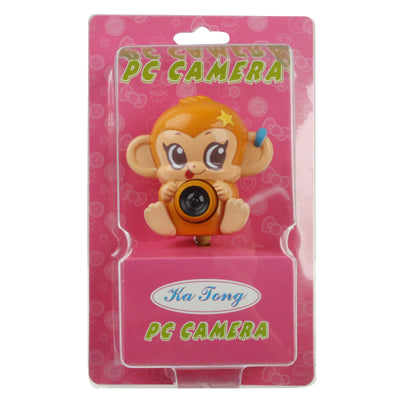 USB 2.0 Cartoon Monkey Style 0.48 Mega Pixels Driverless PC Camera / Webcam, Cable Length: 1.2m