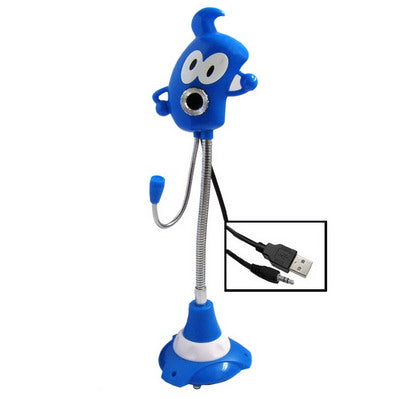 Expo emblem design 5000K Pixels Driverless PC Camera With Mic,Vacuum Cup Sucker(Blue)