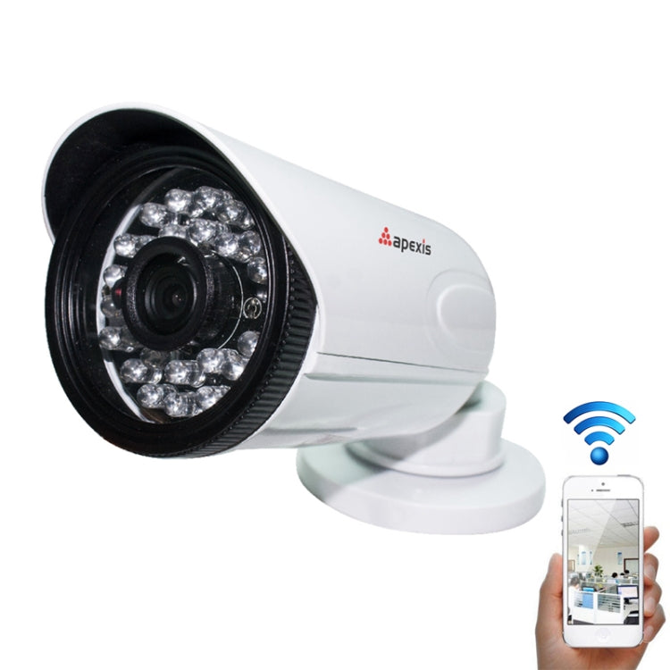 apexis AH6144BW WiFi 1.0MP Bullet 720P Waterproof IP Camera, Support Night Vision / Motion Detection, IR Distance: 12-18m