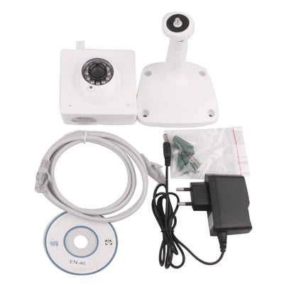 Wireless Cube IP Camera, Support 2 Way Audio, WIFI and Motion Detection, Built-in Microphone(White)