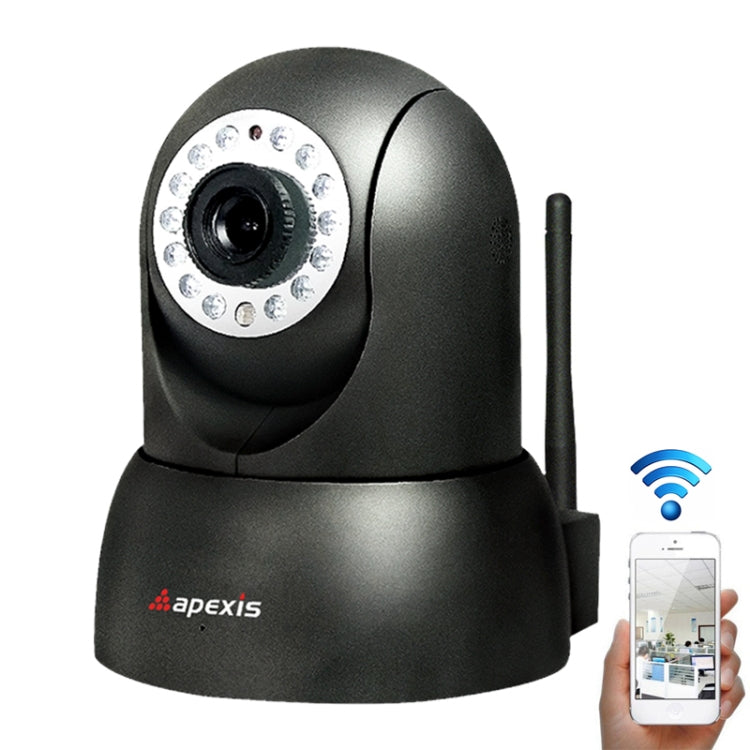 apexis AH8064BW Wireless WiFi IP Camera, Support Pan / Tilt Function, Two-way Audio, Support Night Vision / Motion Detection, IR Distance: 15m(Black)