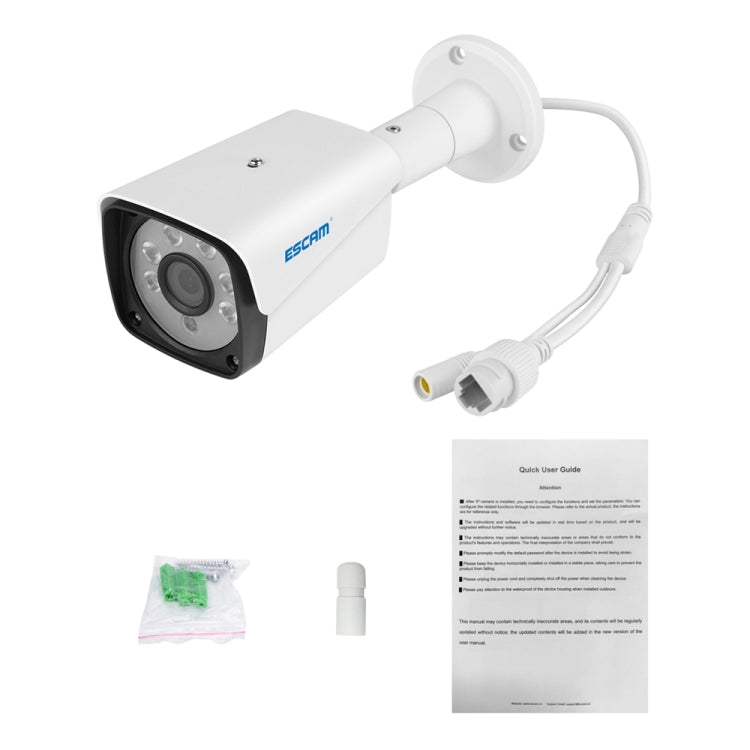ESCAM QH002 ONVIF H.265 1080P P2P IR Waterproof Bullet IP Camera with Smart Analysis Function, Motion Detection and Night Vision Function