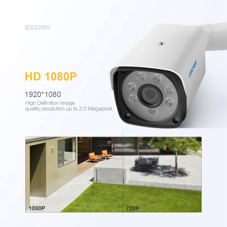 ESCAM QH002 ONVIF H.265 1080P P2P IR Waterproof Bullet IP Camera with Smart Analysis Function, Motion Detection and Night Vision Function