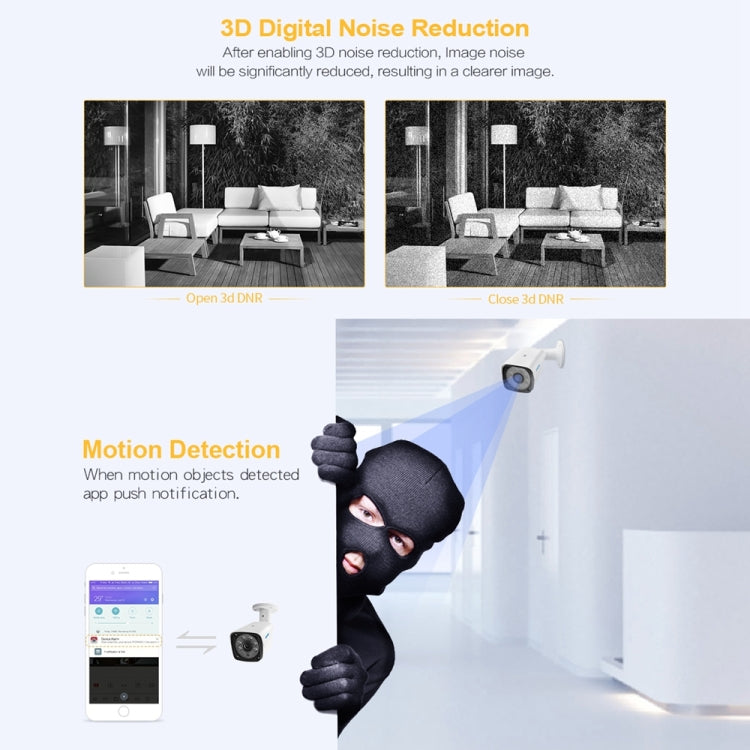 ESCAM QH002 ONVIF H.265 1080P P2P IR Waterproof Bullet IP Camera with Smart Analysis Function, Motion Detection and Night Vision Function