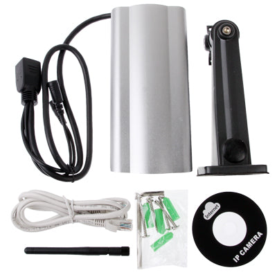 Wireless Infrared Waterproof IP Camera with WiFi, 0.3 Mega Pixels, Motion Detection and Night Vision / Dimensional Code Function