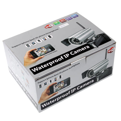 Wireless Infrared Waterproof IP Camera with WiFi, 0.3 Mega Pixels, Motion Detection and Night Vision / Dimensional Code Function